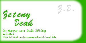 zeteny deak business card