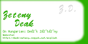 zeteny deak business card